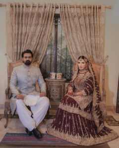 Macro detail shot of bridal jewelry and embroidery Karachi wedding