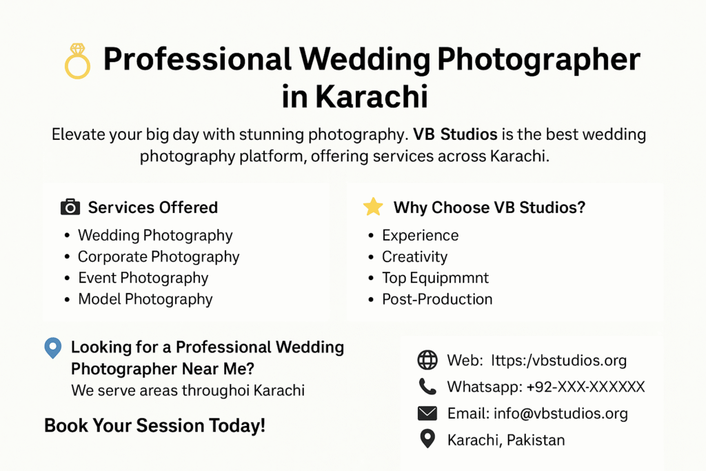 Professional Wedding Photographer In Karachi
